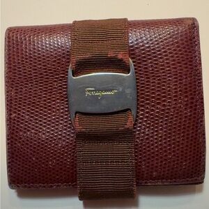 Salvatore Ferragamo Burgundy Leather Wallet Bifold Preloved